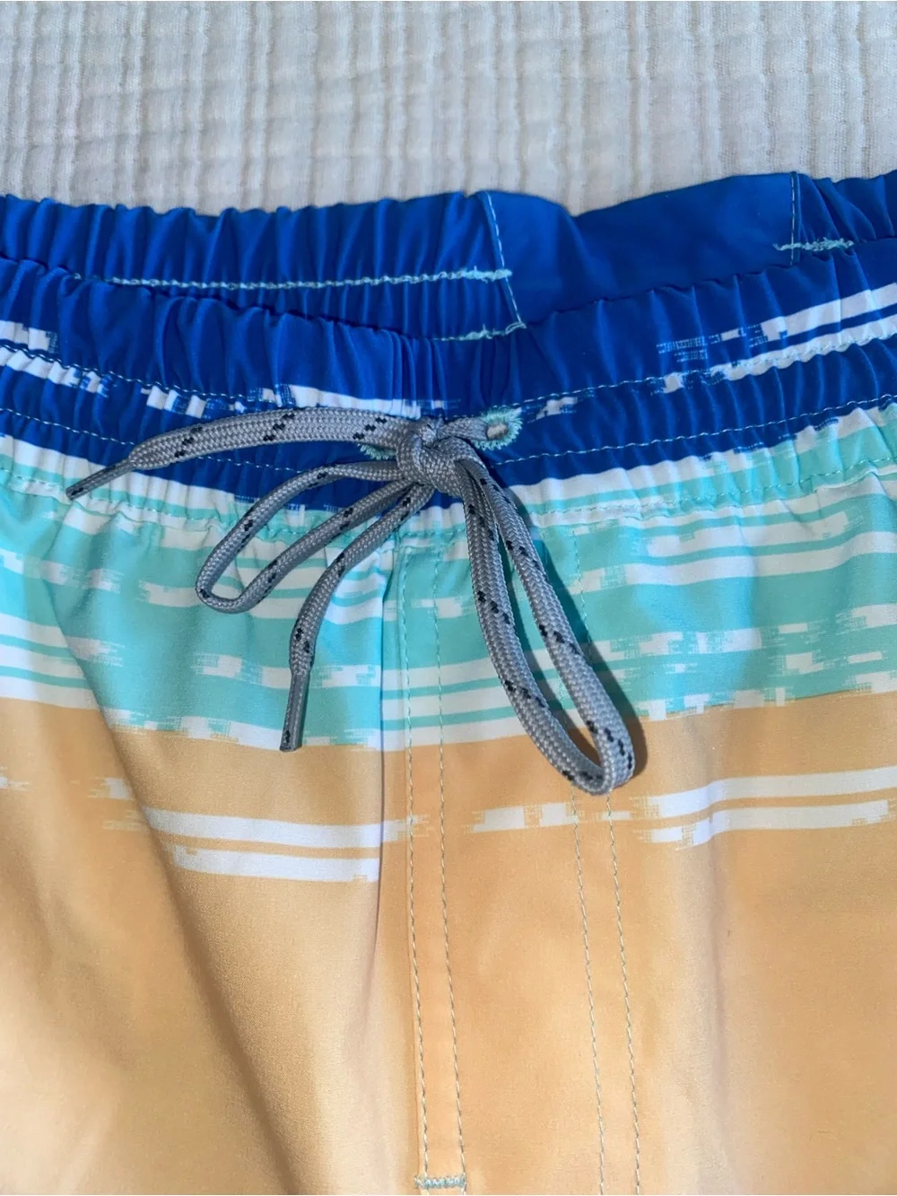 Columbia PFG Men’s M 6” Swim Trunks Blue Aqua Tan Striped